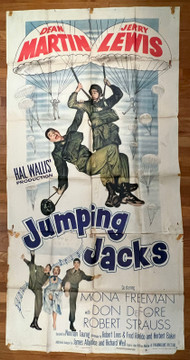 JUMPING JACKS (1952) 9899 Movie Poster  Dean Martin  Jerry Lewis  Norman Taurog Original U.S. Three-Sheet Poster (41x81) Very Used  Fair Condition Only  No Refunds Please