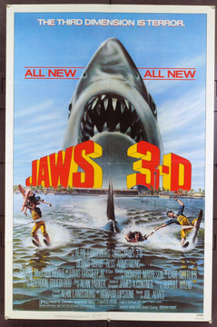 jaws 3 (1983) 1354 Original Universal Pictures One Sheet Poster (27x41). Folded. Very Fine.