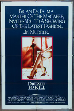 DRESSED TO KILL (1980) 4204 Movie Poster (27x41)  Michael Caine  Angie Dickinson  Nancy Allen   Brian DePalma Original Filmways Pictures One Sheet Poster (27x41). Folded. Very fine condition.