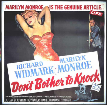 DON'T BOTHER TO KNOCK (1952) 14471 DON'T BOTHER TO KNOCK Original 20th Century-Fox Six Sheet Poster (81x81). Linen-backed. Very fine.