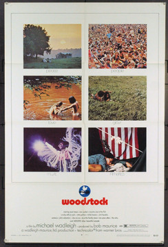 WOODSTOCK (1970) 19378 Original Warner Brothers One Sheet Poster (27x41). Folded. Very Fine Plus.