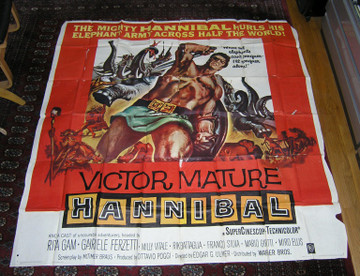 HANNIBAL (1960) 14484 Original Warner Brothers Six Sheet Poster (81x81).  Folded.  Very Good Plus.