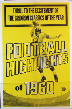 FOOTBALL HIGHLIGHTS OF 1960 (1960) 3374 Original Universal Pictures One Sheet Poster (27x41). Folded. Fine plus condition.