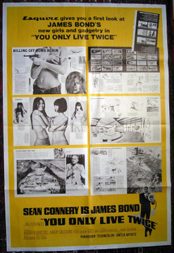 YOU ONLY LIVE TWICE (1967) 8427 Original Special Esquire Magazine Promotional Poster (40x60). Folded.  Fine plus condition.