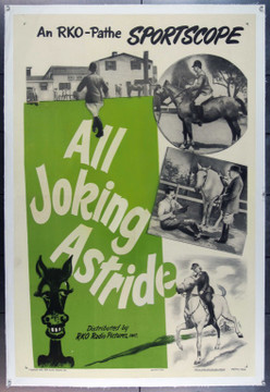 ALL JOKING ASTRIDE (1953) 15480 Movie Poster RKO Short Subject from Canada  Gordon Sparling Original RKO One Sheet Poster (27x41). Linen-Backed.  Very Fine Condition.