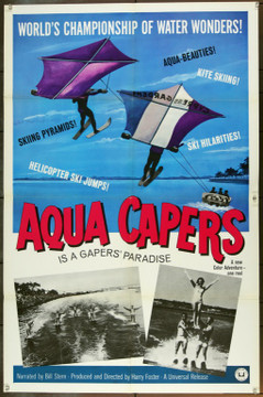 AQUA CAPERS ( ) 3379 Movie Poster (27x41) Folded Universal Short Subject Poster  27x41 One-Sheet  Scarce  Harry Foster  Bill Stern Universal Short Subject One Sheet Poster (27x41).  Folded.  Very Fine