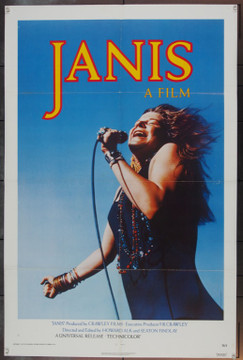 JANIS (1975) 1958 Original Universal Pictures One Sheet Poster (27x41). Folded.  Fine Plus Condition.