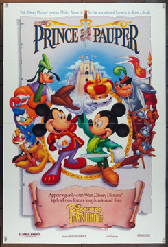 PRINCE AND THE PAUPER, THE (1990) 4538 Walt Disney Company One Sheet.  27x41  Folded.  Very Fine