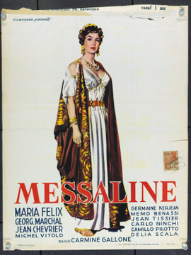 MESSALINA (1951) 6341 Original Belgian Poster (Trimmed 13x17). Very Good.