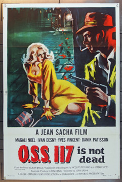 O.S.S. 117 IS NOT DEAD (1958) 14364  [O.S.S. 117 n'est pas mort&91; Republic Pictures One Sheet   27x41  Tri-folded.  Very Fine Plus