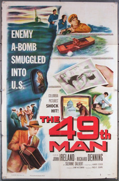 49TH MAN, THE (1953) 4107 Columbia Pictures One Sheet Poster    27x41   Folded.   Very Good Condition