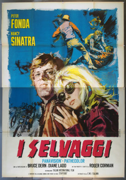 WILD ANGELS, THE (1966) 23038 Original Italian Four Panel Poster (55x79).  Folded.  Fine Plus Condition.  Art by Cesselon.