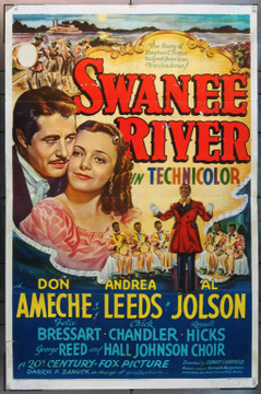 SWANEE RIVER (1939) 15333 Original 20th Century-Fox One Sheet Poster (27x41).  Folded.  Very Good.