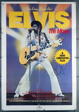 'ELVIS:  THE MOVIE'  (TELEVISION) (1979) 8266  South African One-Sheet Poster   Kurt Russell as Elvis Presley  Poster Signed by director John Carpenter South African Original Poster (28x41).  Folded.  Fine Condition.