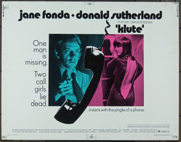 KLUTE (1971) 889 Original Warner Brothers Half Sheet Poster (22x28).  Unfolded.  Very Good.