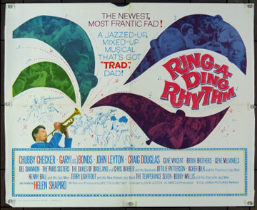 RING-A-DING RHYTHM (1962) 7651 Columbia Pictures Half Sheet Poster   22x28  Folded.  Very Good Condition