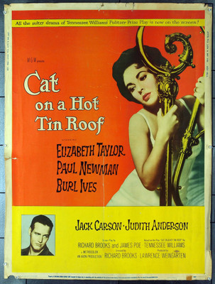 Original Cat On A Hot Tin Roof (1958) movie poster in VG condition