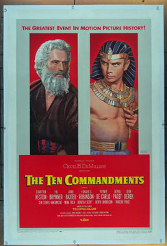 TEN COMMANDMENTS, THE (1956) 8036  Movie Poster (27x41) Linen-Backed  Photography by Yousuf Karsh Original Paramount Pictures Style B One-Sheet Poster (27x41). Linen-Backed. Fine Plus Condition.