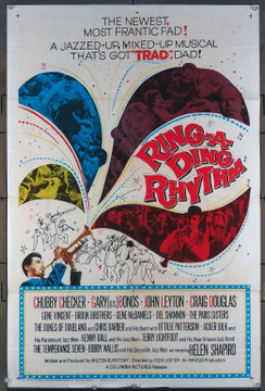RING-A-DING RHYTHM (1962) 11118  Movie Poster (27x41)  Gene Vincent  Chubby Checker  Gary U.S. Bonds  Gene McDaniels  Del Shannon  Richard Lester Columbia Pictures Original One-Sheet Poster  (27x41)  Folded  Fine Plus Condition