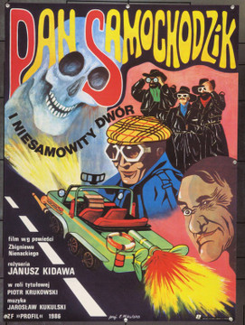 MR. AUTOMOBILE & THE UNEARTHLY MANSION (1987) 22227 Original Polish Poster (27x38).  Mikulska Artwork.  Unfolded.  Very Fine.