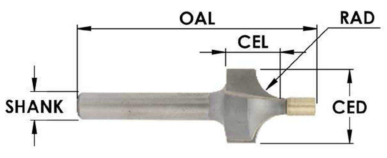 Small Pilot Roundover Router Bits