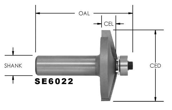 SE6023 - Southeast Tool Carbide Tipped Door Edge Profile Router Bit 1-3 ...