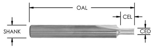 3/32 x 5/16 Flat Bottom Veining Bit (2 Flute)