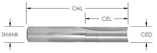 3/8 X 1 Two Flute Straight Bit