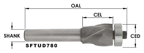 7/8 x 1-1/8 Flush Trim Bit With Bottom Guide Bearing