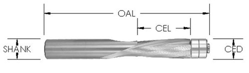 1/2 x 1-1/4 Two Flute Flush Trim Downcut Bit