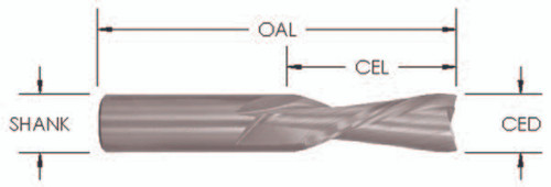 1/2 x 1-1/4 2 Flute Downcut Bit