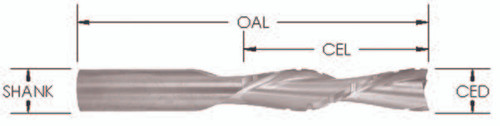 1/2 x 1-1/4 2 Flute Downcut Bit with Chipbreakers