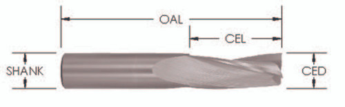 3/8 x 3/4 3 Flute Upcut Slow Spiral Bit