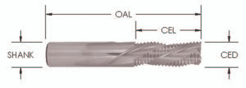 1/2 x 1-1/2 3 Flute Downcut Rougher