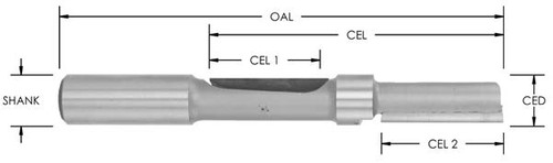 1/2 x 2-3/4 Center Pilot Staggertooth Carbide Router Bit