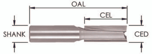 9/32˝ x 1˝ 2 Flute Straight  Carbide Tipped Router Bit