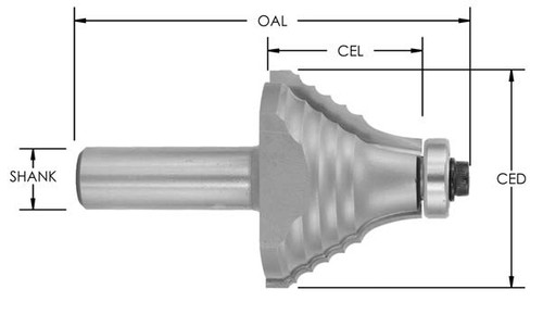 1-11/16" x 1-3/16" Carbide Tipped Beaded Picture Frame Molding Bit