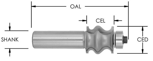 3/4" x 3/4" Carbide Tipped Picture Frame Bit 1/4 Shank