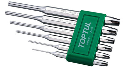 TOPTUL 6PC Parallel Pin Punch Set