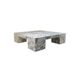 Rialzo Marble Square Coffee Table with Block Legs - FINAL SALE