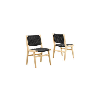 Saoirse Woven Rope Wood Dining Side Chair - Set of 2