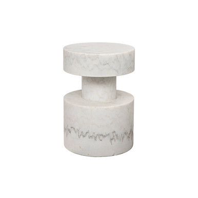 Mamud Bianco Crown Marble Side Table