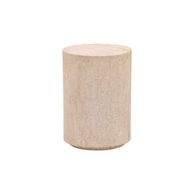 Faux Travertine Concrete Outdoor End Table