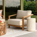 Faux Travertine Concrete Outdoor End Table