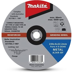 Makita 230mm (9") Metal Grinding Disc - D-20345-5