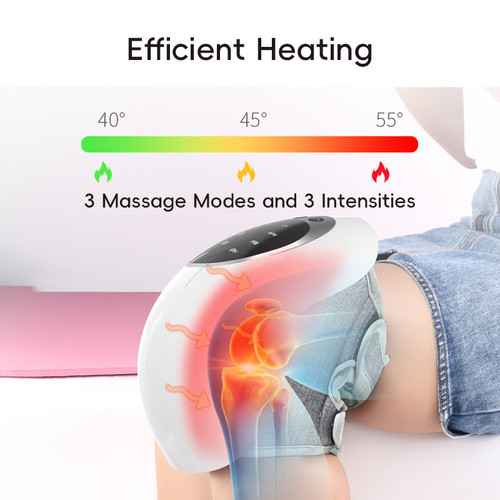 Cordless Electric Knee Massager with Heat and Vibration