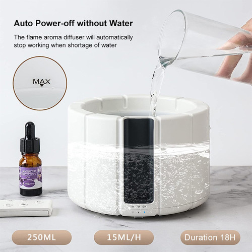 3D Bonefire Humidifier 250ml: Flame LED Aroma Diffuser with Remote Control