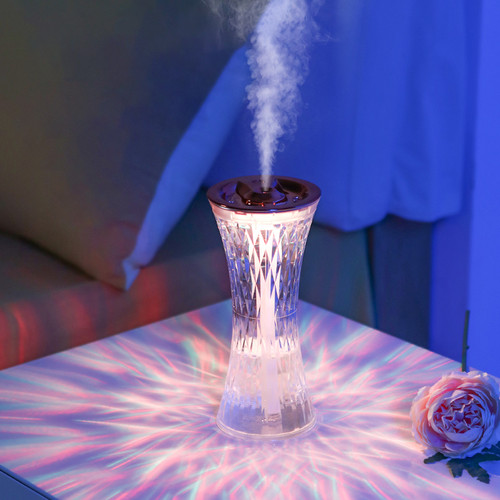 270ml Mini Crystal LED Diffuser: Portable USB Humidifier with Colorful Lights