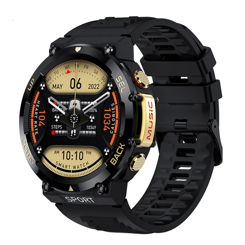 LF33 Men's Smartwatch: 1.39" IPS, Music, BT Call, Heart Rate & BP Monitor