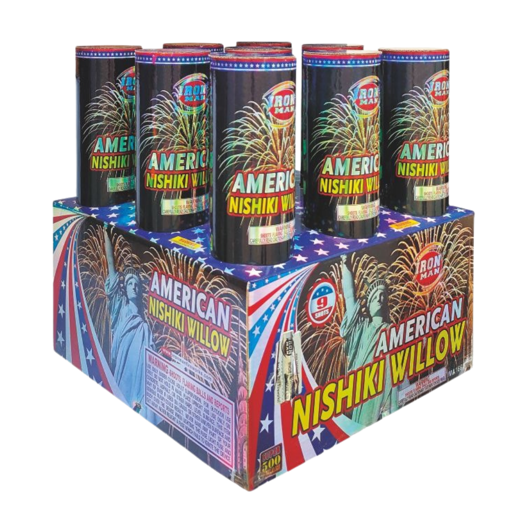 9 Shot American Nishiki Willow by Top Gun 500 gram aerial cake